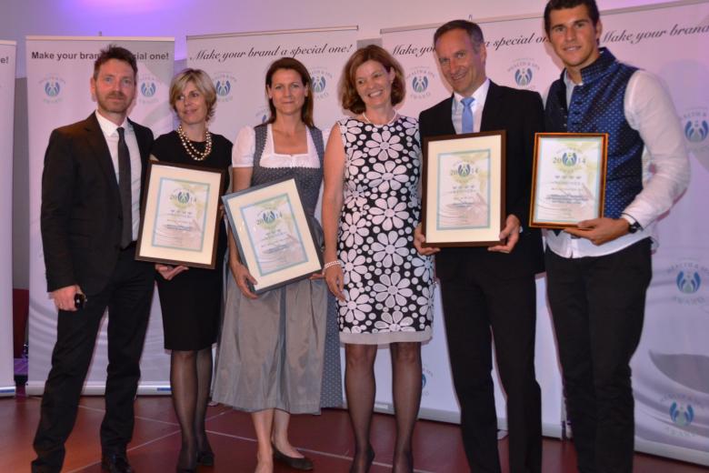 von links nach rechts: Martin Klein und Karin Leeb/Hotel Hochschober, Turracher Höhe, Angelika Dengg/Hotel Post in Lermoos, Michaela Thaler/Best Wellness Hotels Austria, Michael Bayer/Alpenresort Schwarz in Mieming und Daniel Fink/Hotel Andreus in Südtirol.